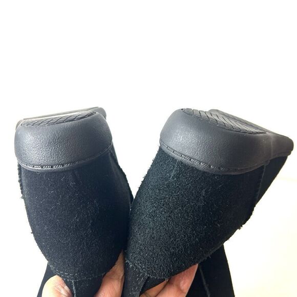 SKCH+3 Skechers Womens Sz 6 Black Suede Pull On Hidden Wedge Comfort Casual Boot - Picture 7 of 11